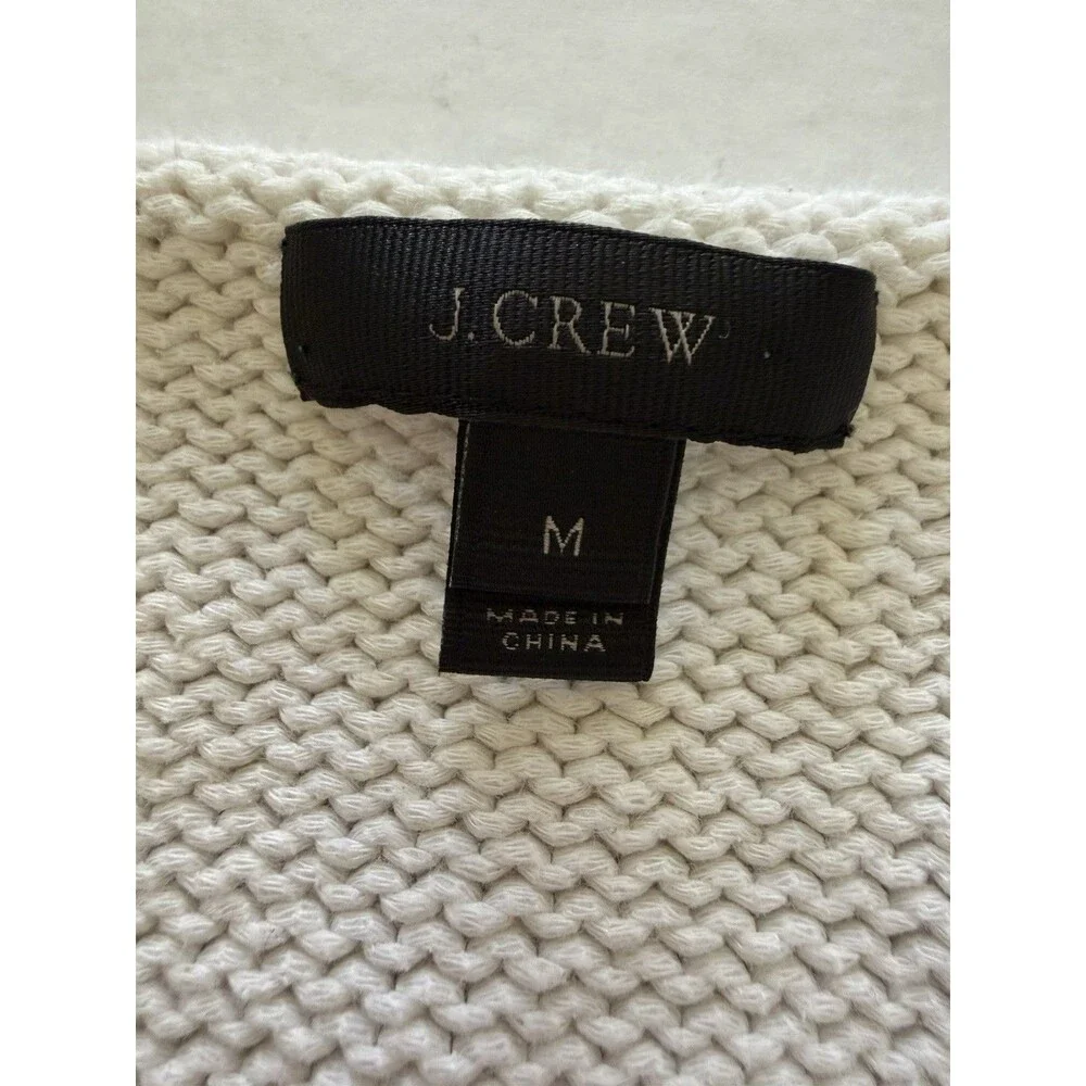 J Crew Women’s M Navy Blue White Stripe Nautical Sweater Cotton Preppy Coastal